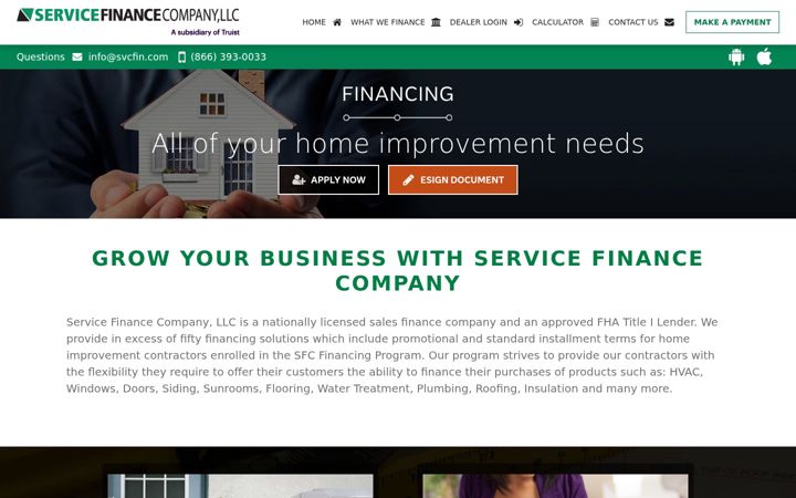 Screenshot of svcfin.com