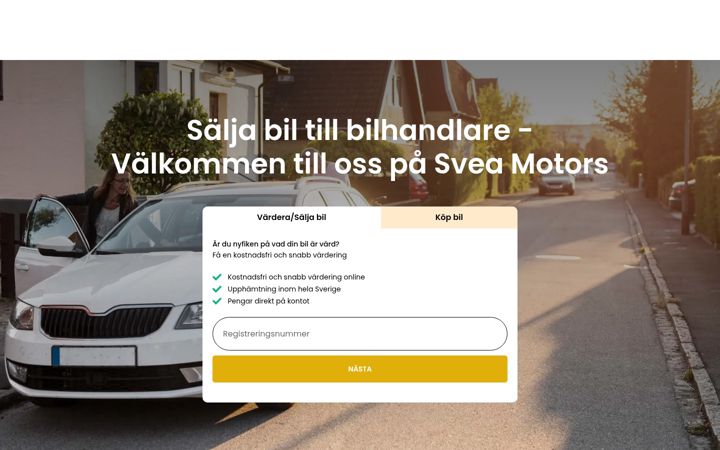 Posnetek zaslona sveamotors.se