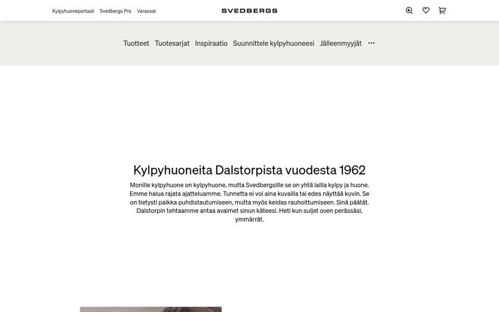 Screenshot of svedbergs.fi