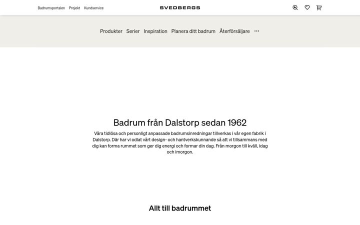 Screenshot of svedbergs.se