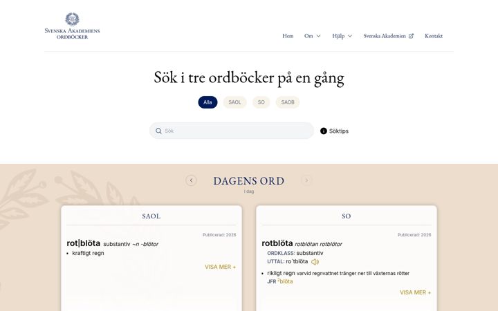 Screenshot of svenska.se