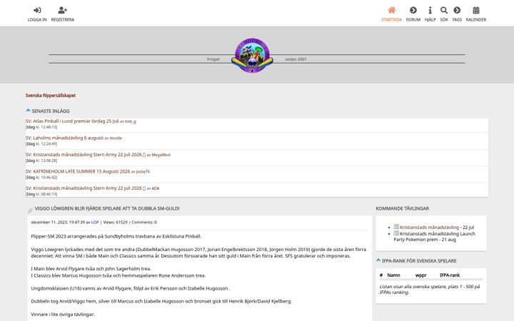 Screenshot of svenskaflippersallskapet.com