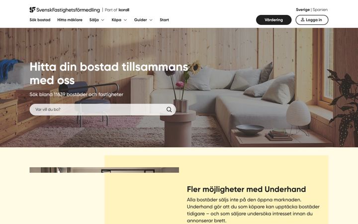 Screenshot of svenskfast.se