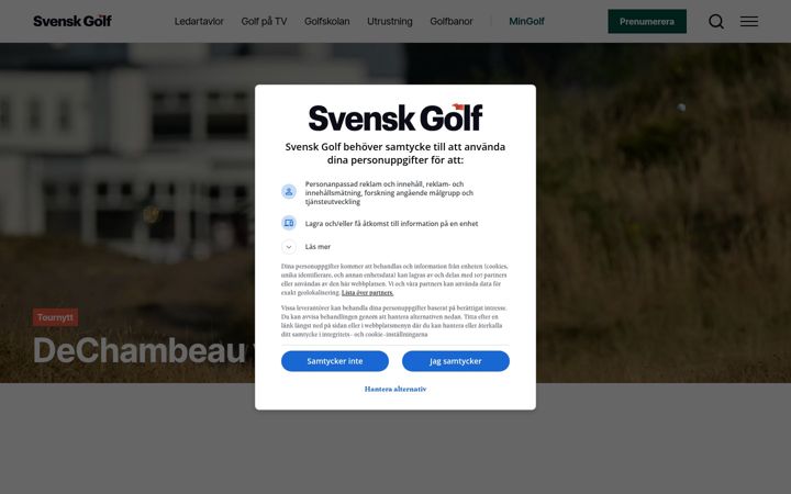 Screenshot of svenskgolf.se