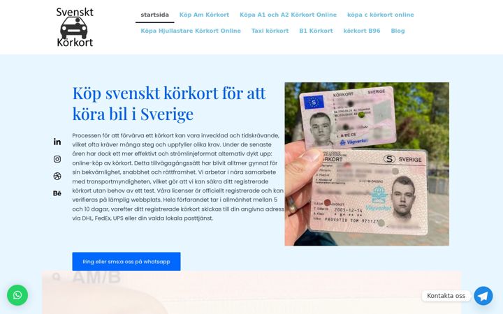 Zrzut ekranu sverigeexpresskort.com