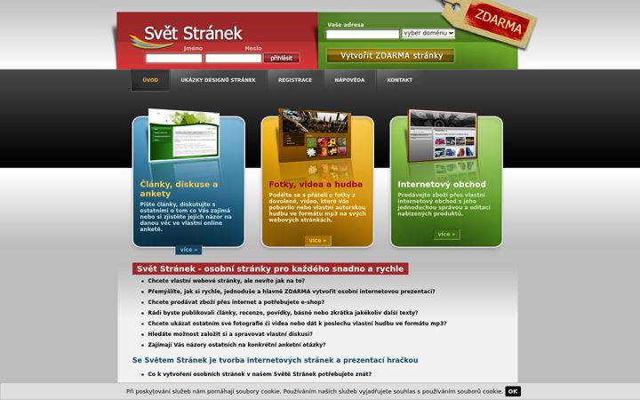Screenshot of svet-stranek.cz