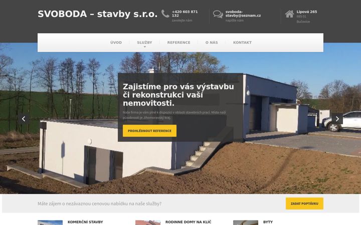 Captură de ecran a svoboda-stavby.cz