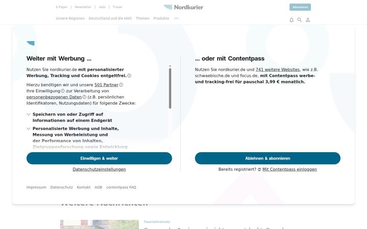 Screenshot of svz.de