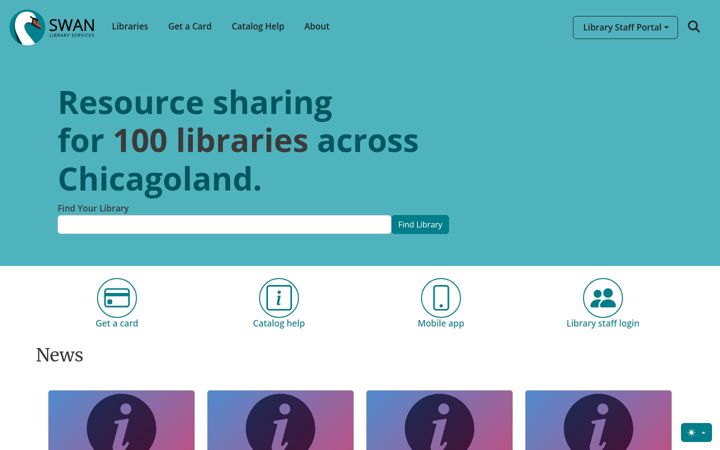 Screenshot van swanlibraries.net