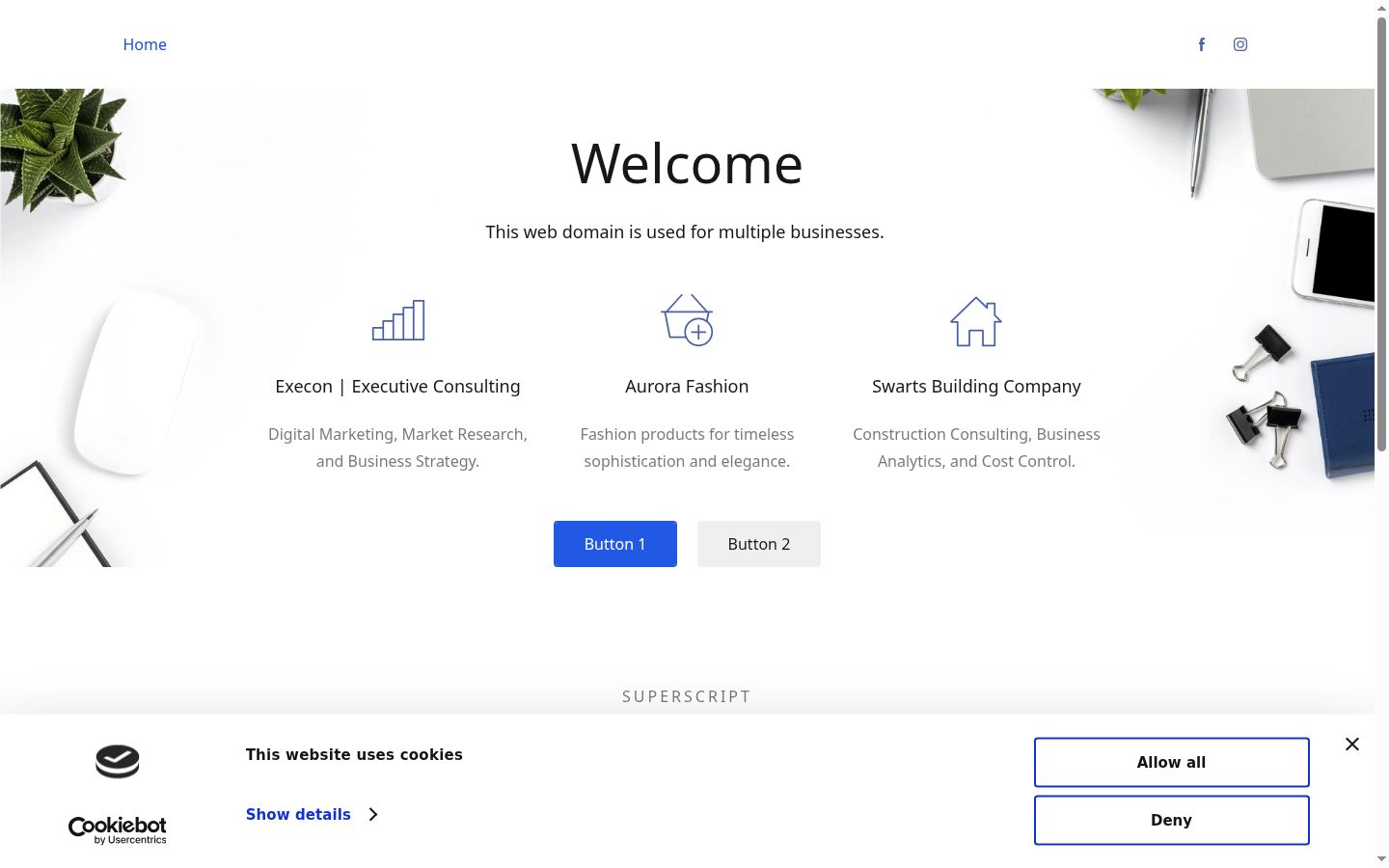 Screenshot del banner di consenso mostrato prima di qualsiasi interazione