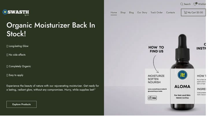 Screenshot of swasthayurveda.lk