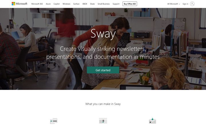Captură de ecran a sway.com