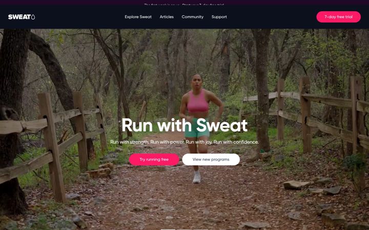 Screenshot of sweat.com