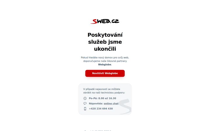 Screenshot of sweb.cz