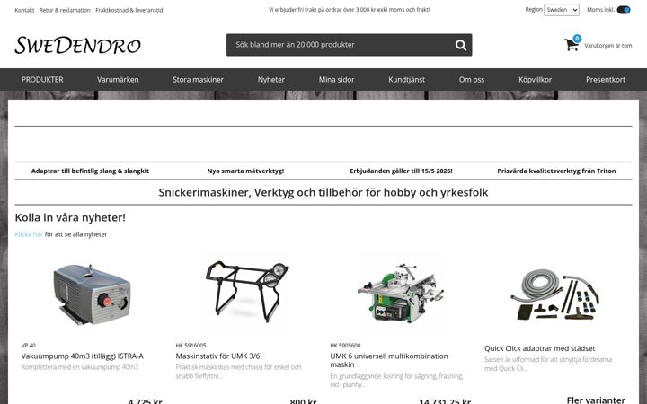 Screenshot of swedendro-tools.se