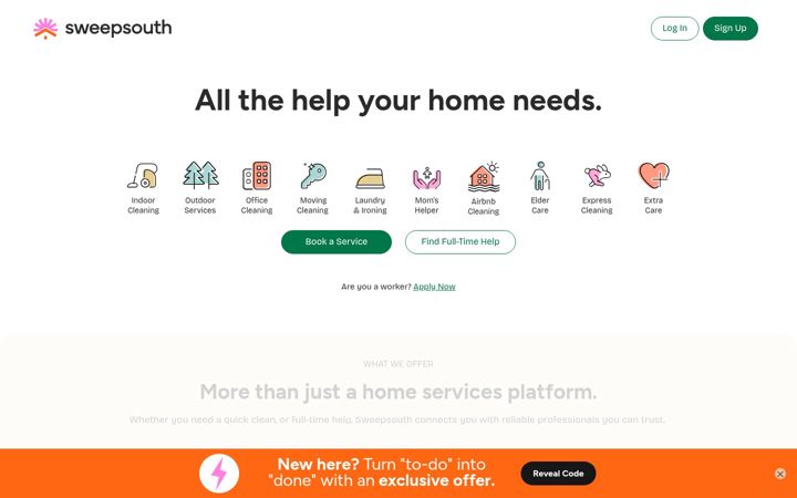 Screenshot of sweepsouth.com