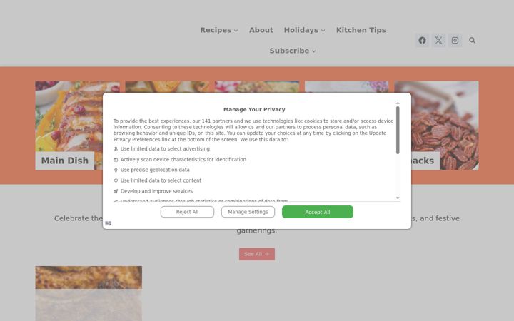Screenshot of sweetandsavorymeals.com