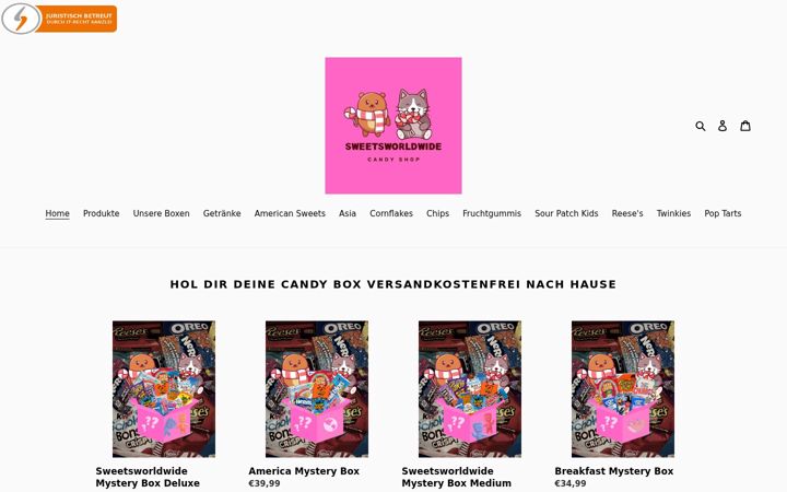 Ekrānuzņēmums no sweetsworldwide.de