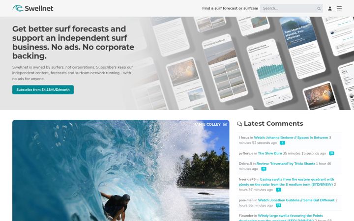 Screenshot of swellnet.com