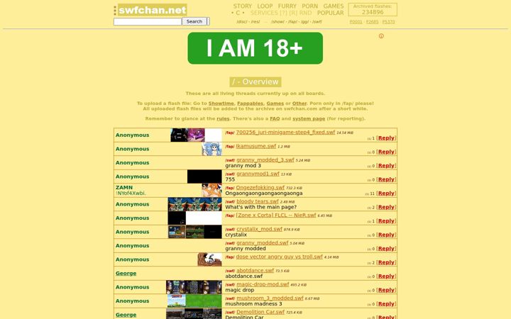 Screenshot of swfchan.net