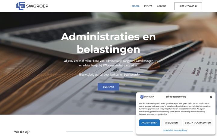 Skærmbillede af swgroep.nl