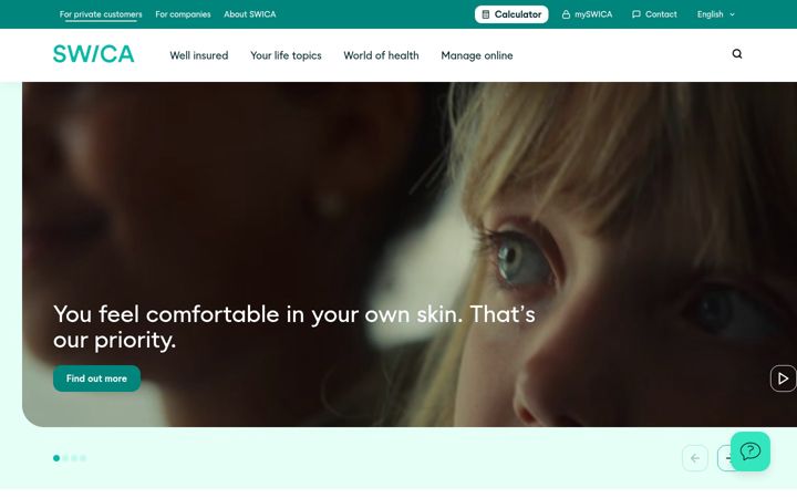 Screenshot of swica.ch
