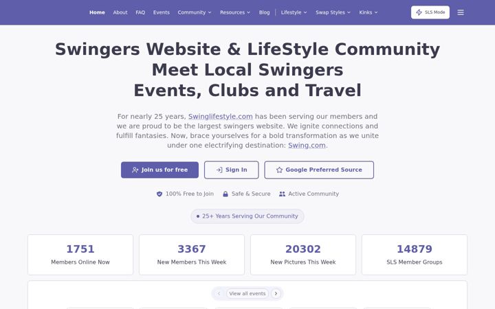 Screenshot of swing.com