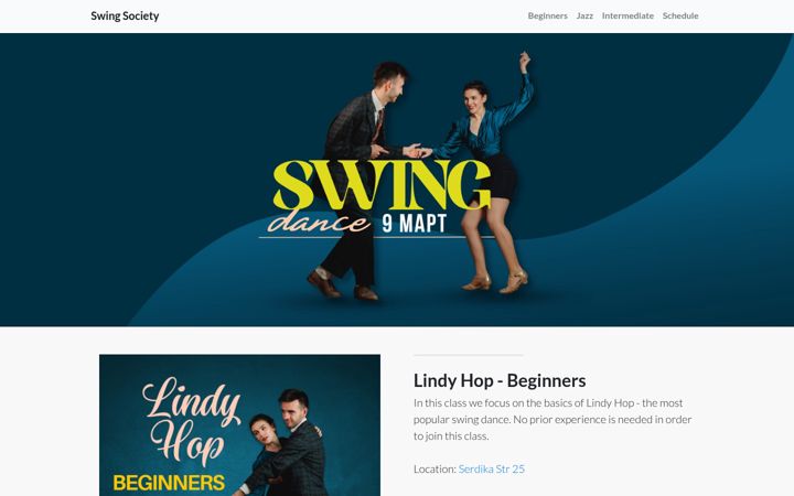 Screenshot of swingsociety.bg