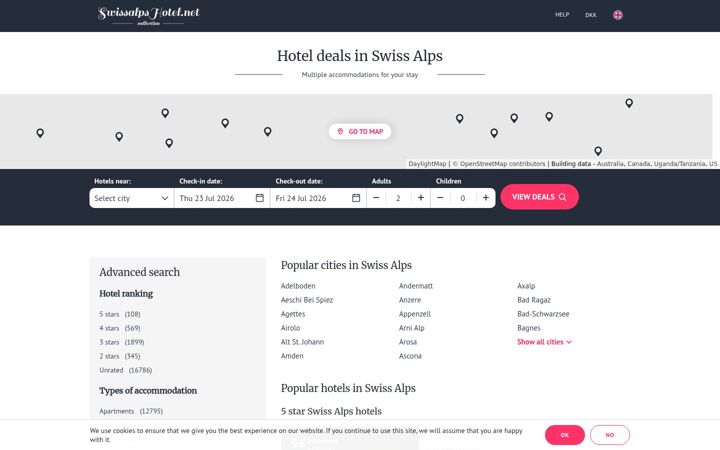 Screenshot of swissalpshotel.net