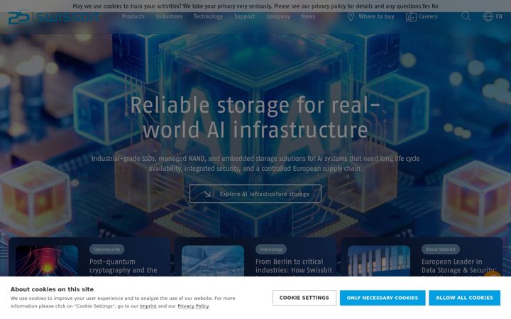 Screenshot of swissbit.com