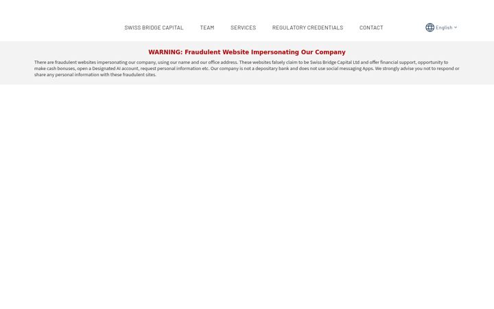 Skärmbild av swissbridgecapital.com