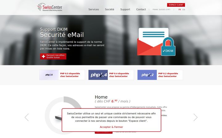 Screenshot von swisscenter.com