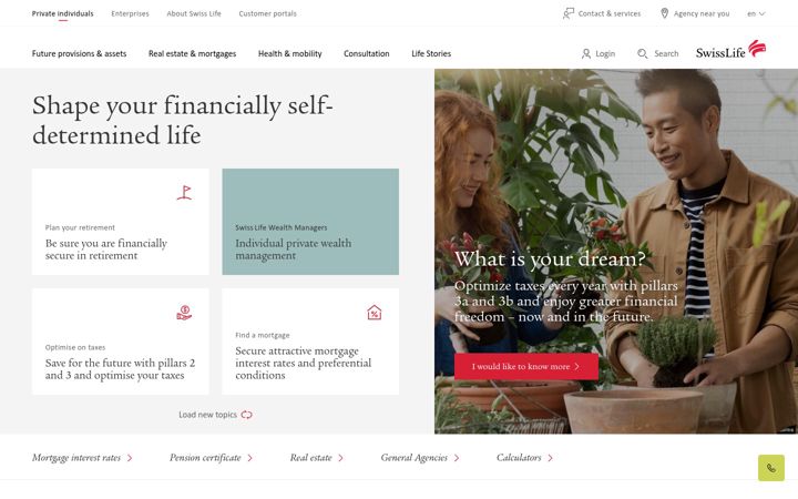 Screenshot of swisslife.ch