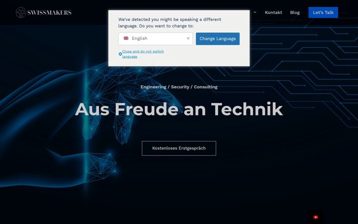 Screenshot of swissmakers.ch