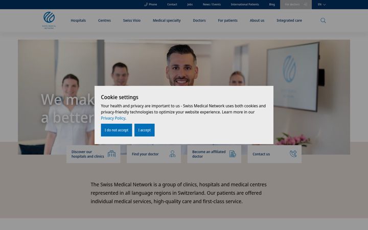 Screenshot of swissmedical.net