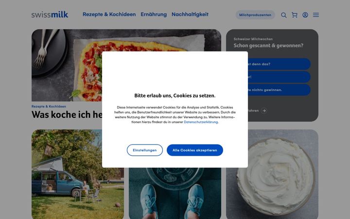 Screenshot of swissmilk.ch