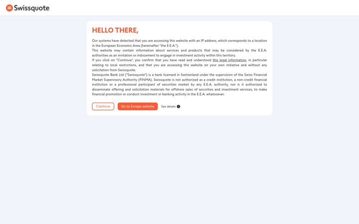 Screenshot of swissquote.ch
