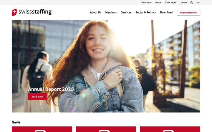 Screenshot of swissstaffing.ch