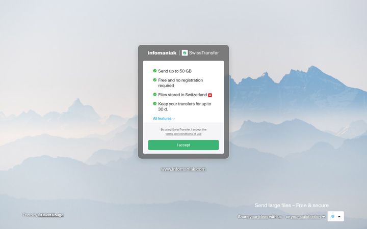 Skjámynd af swisstransfer.com