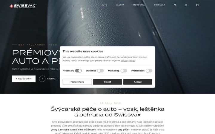 Snímek obrazovky swissvax.cz