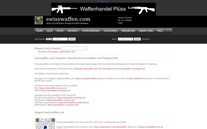 Screenshot ta' swisswaffen.com