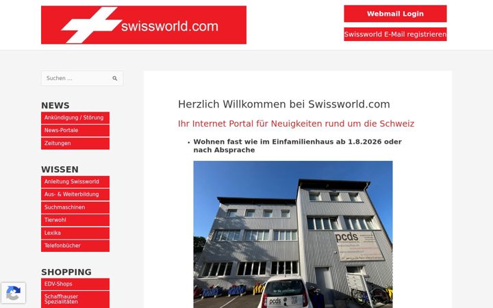 Screenshot of swissworld.com