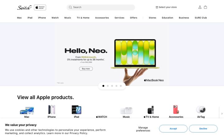 Screenshot di switch.com.my