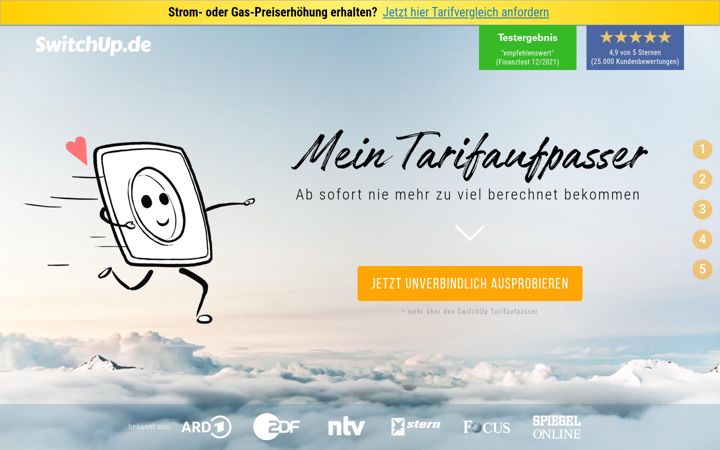Ekrano kopija switchup.de