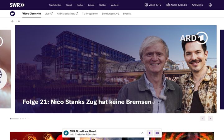 Screenshot of swrfernsehen.de
