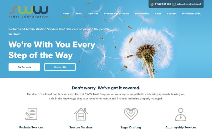 Skärmbild av swwtrust.co.uk