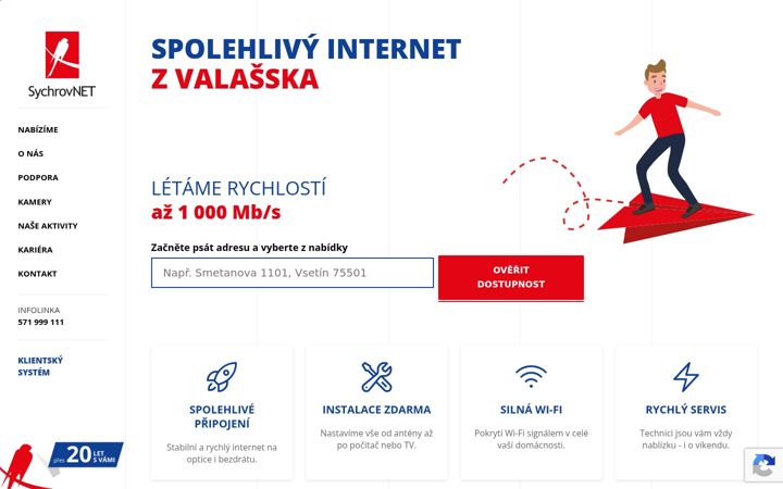 Screenshot of sychrovnet.cz