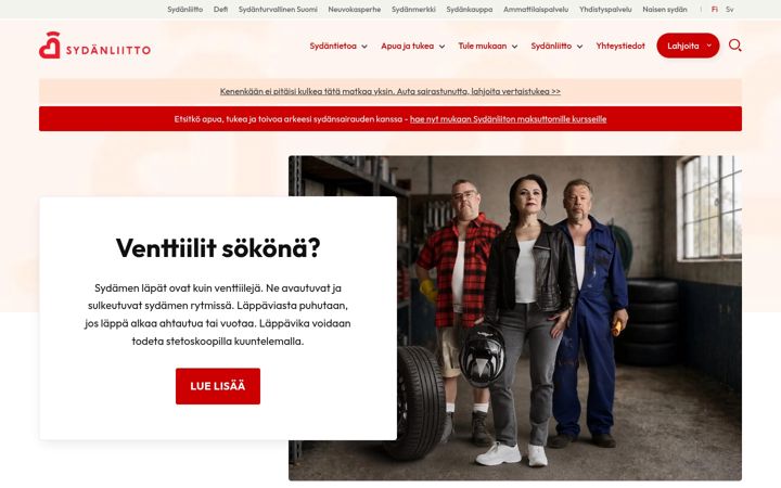 Screenshot of sydan.fi