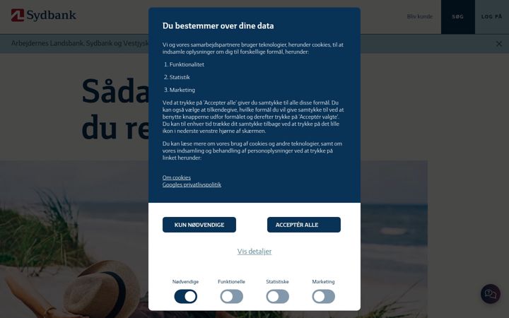 Screenshot of sydbank.dk