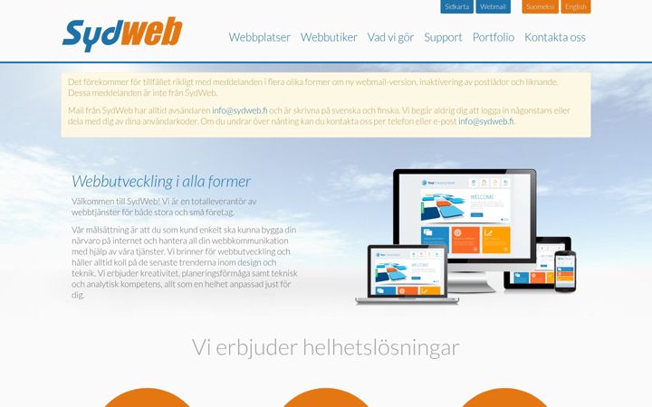 Screenshot of sydweb.fi